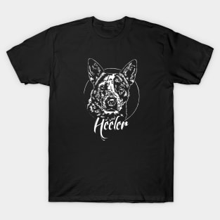 Funny Blue Heeler dog lover dog portrait T-Shirt